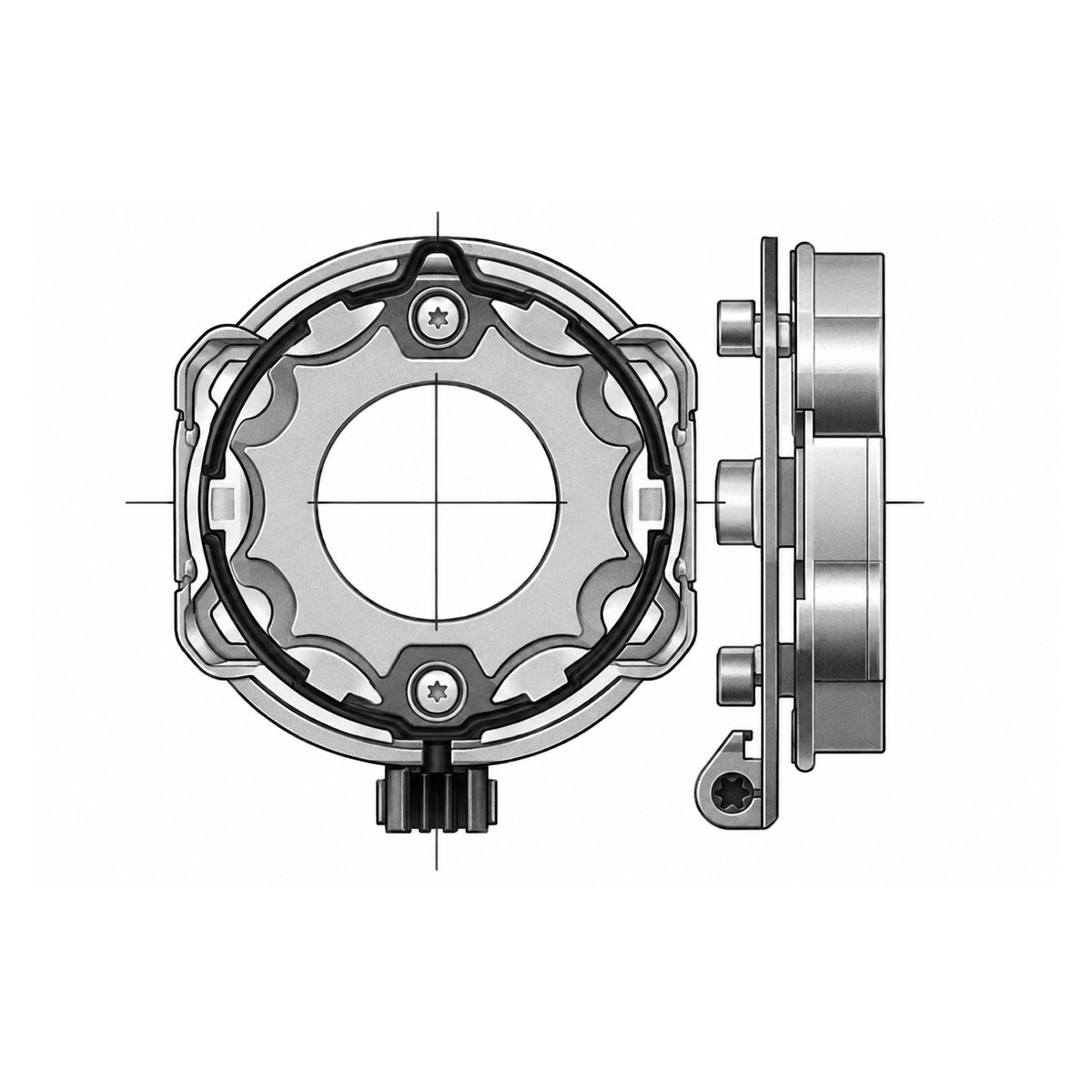 Somfy UNIVERSAL ZAMACK BRACKET WITH LOCKING RING | Pre-Order
