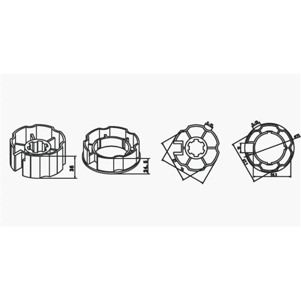 Alpha A2409 Crown & Drive – 78mm Galvanised / 80mm Ziptrak Tube (50mm Motors) - Pre-Order Item