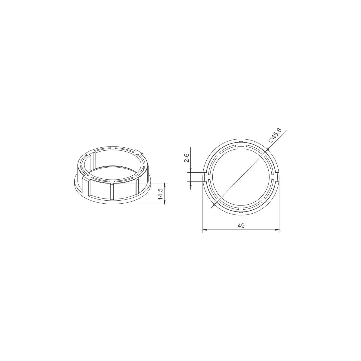 Alpha A2324 45mm Aluminium Transit Drive & Clip – 50mm C&D on 40mm Motor