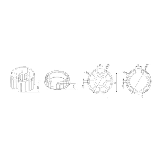 Alpha A2407 Crown & Drive – 69mm Galvanised Tube (50mm Motors)