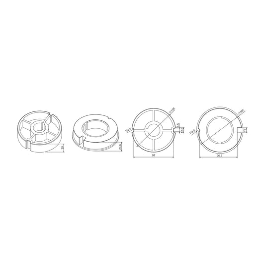 Alpha A2507 Crown & Drive – 106mm Tube (60mm Motors)