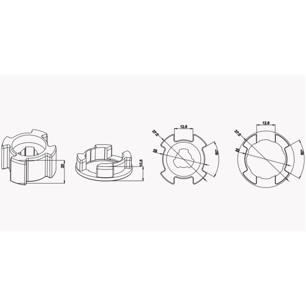 Alpha A2203 Crown & Drive – 38mm Internal Tube (30mm Motors)