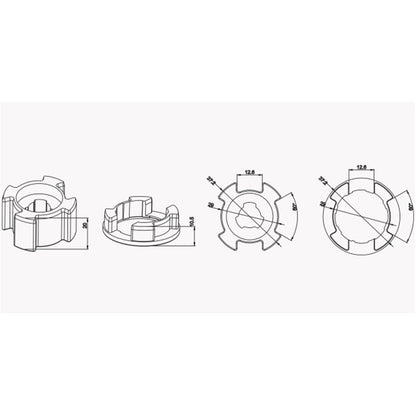 Alpha A2203 Crown & Drive – 38mm Internal Tube (30mm Motors)
