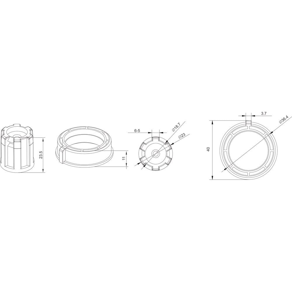 Alpha A2207 Transit Drive Adaptors – 35mm Fittings to 25mm Motor