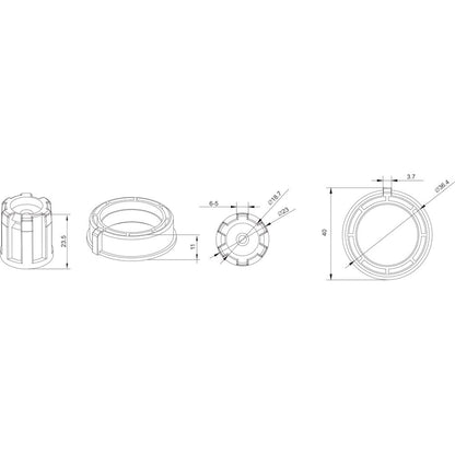 Alpha A2207 Transit Drive Adaptors – 35mm Fittings to 25mm Motor