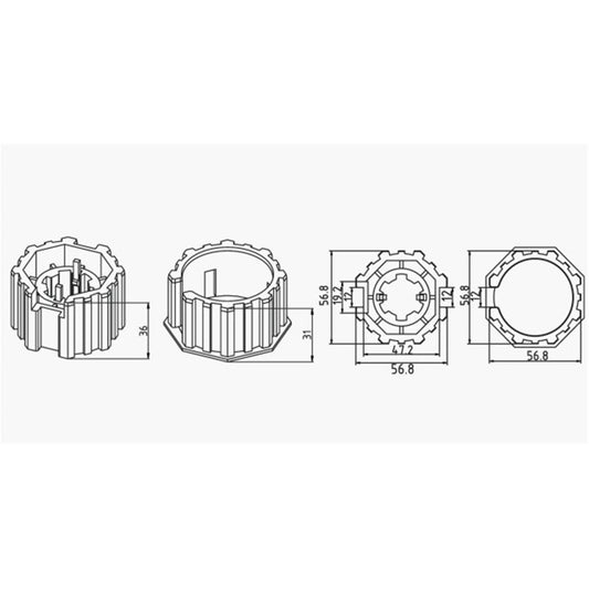 Alpha A2404 Crown & Drive – 63mm Octagonal Shutter Tube (50mm Motors)
