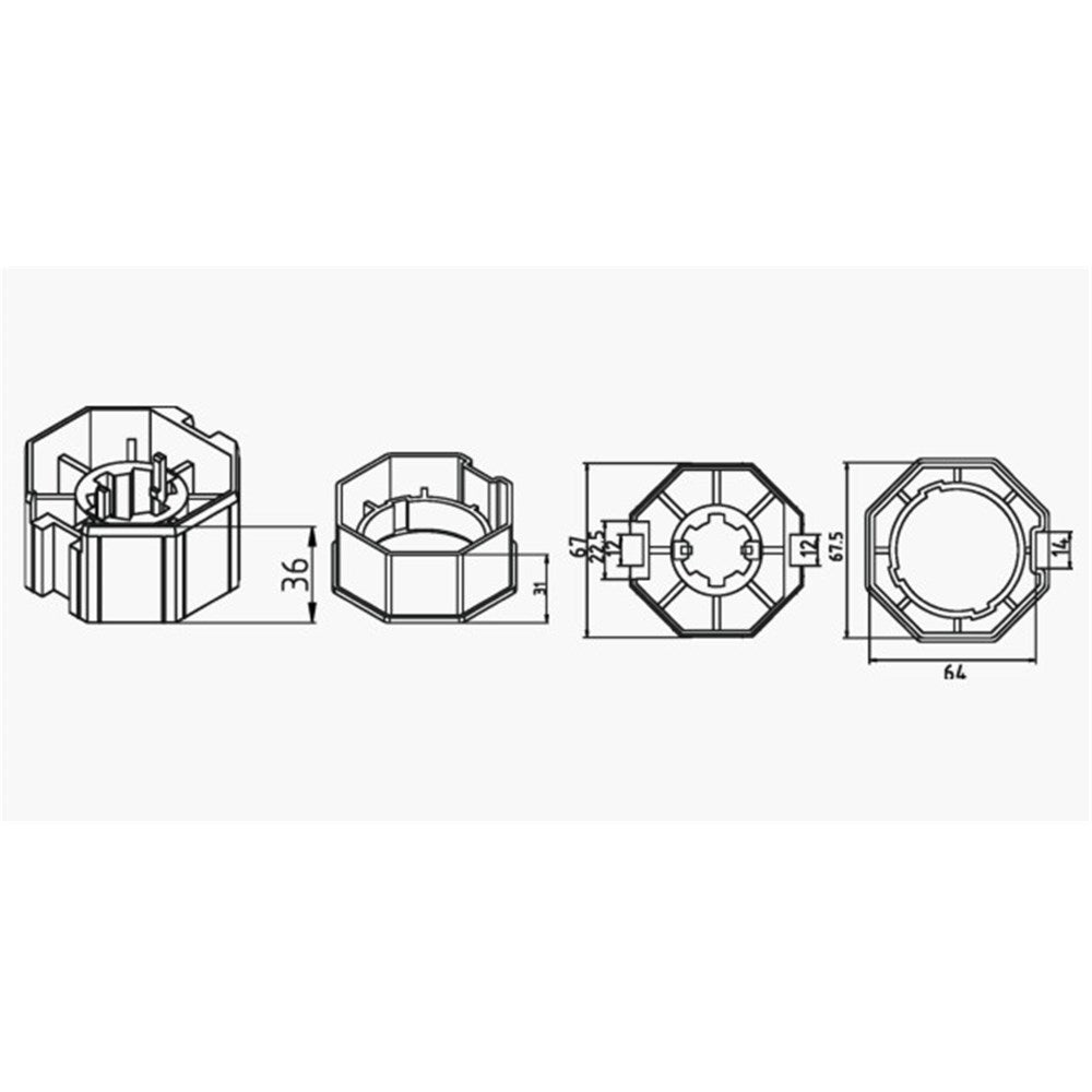 Alpha A2406 Crown & Drive – 70mm Hex Tube (50mm Motors)
