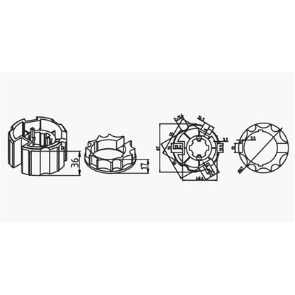 Alpha A2408 Crown & Drive – 70mm Uniline Galvanised Tube, Eccentric (50mm Motors)