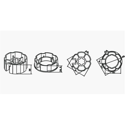 Alpha A2409 Crown & Drive – 78mm Galvanised / 80mm Ziptrak Tube (50mm Motors) - Pre-Order Item