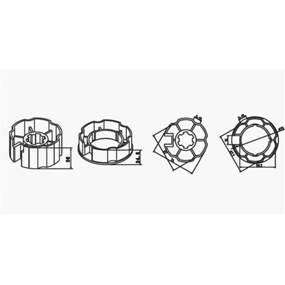 Alpha A2409 Crown & Drive – 78mm Galvanised / 80mm Ziptrak Tube (50mm Motors) - Pre-Order Item