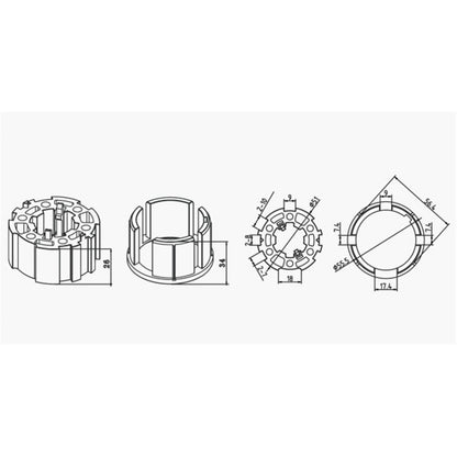 Alpha A2415 Crown & Drive – 60mm Acmeda Zipscreen Tube (50mm Motors)