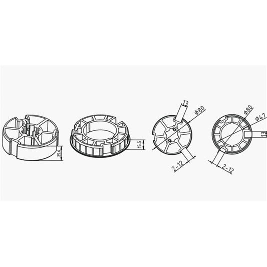 Alpha A2419 Crown & Drive – 85mm Galvanised Tube (50mm Motors)