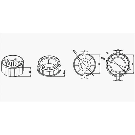 Alpha A2429 Crown & Drive – 78, 86 & 93mm Ziptrak Tube (50mm Motors)