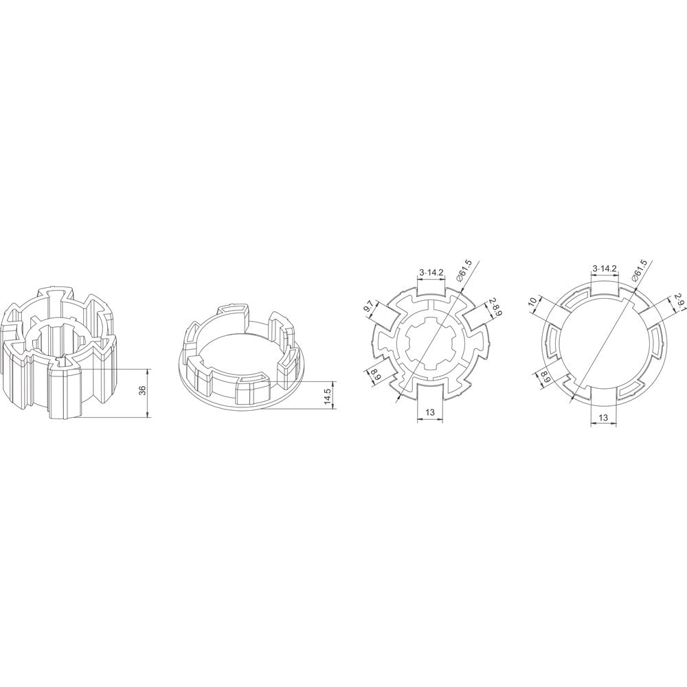 Alpha A2436 Crown & Drive – 63mm Rollease & Slidetrack Tube (50mm Motors)