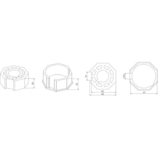 Alpha A2501 Crown & Drive – 70mm Octagonal Shutter Tube (60mm Motors)