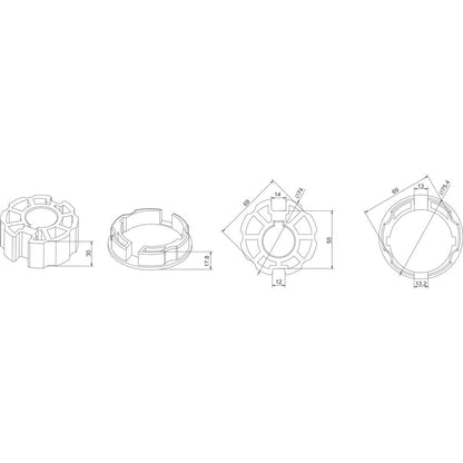 Alpha A2502 Crown & Drive – 78mm Galvanised Tube (60mm Motors)