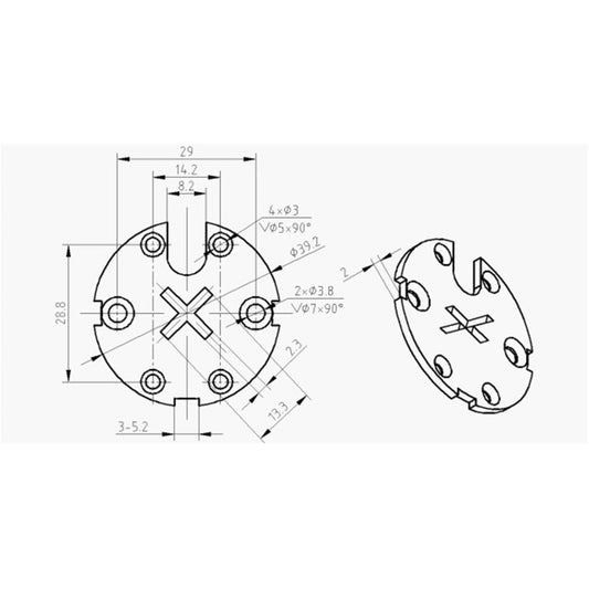 Alpha A3304 Motor Plate for 40mm Motors – Acmeda Brackets