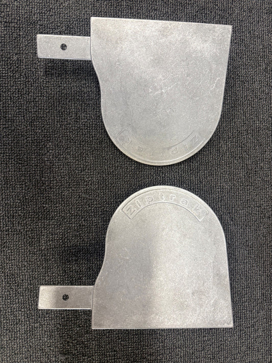 Pair of genuine Ziptrak cast aluminium side frames for no pelmet outdoor blinds, 135mm, left and right
